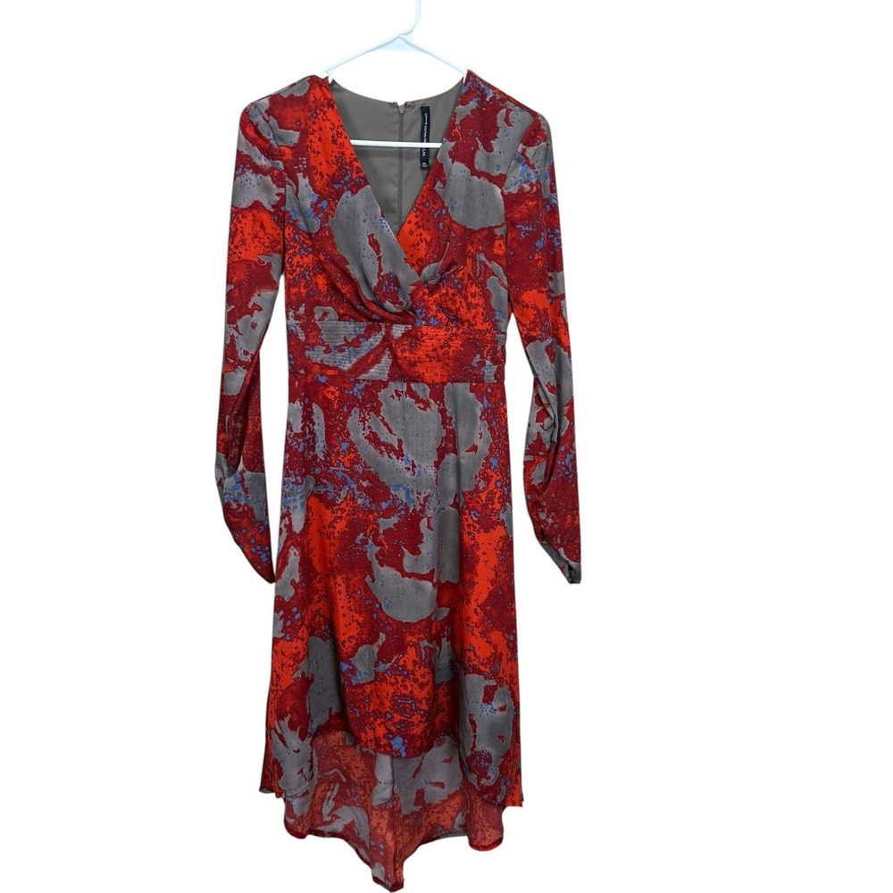 W118 by Walter Baker Women's Raquel Dress Red Galatica Long Sleeve Sz XS
